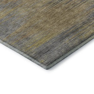 HomeRoots 8' Washable Brown Gold Taupe Abstract Round Rug - UV Protected, Stain Resistant, Perfect for Homes! 665558