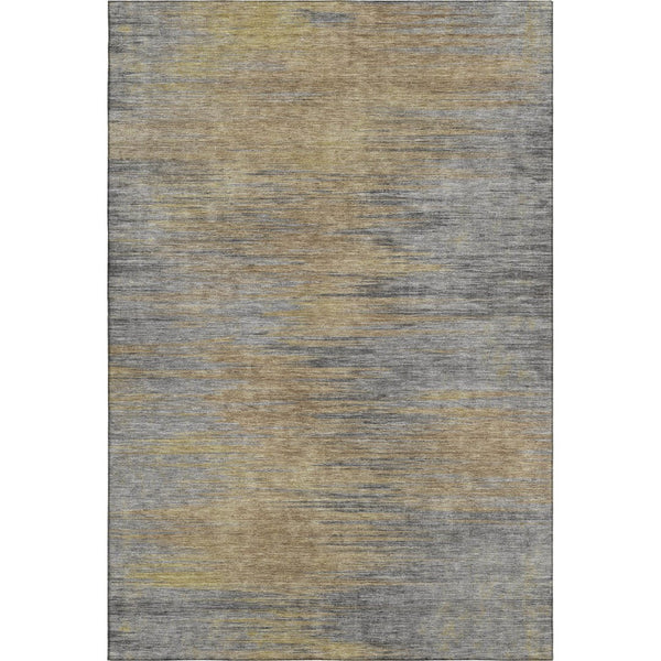 HomeRoots 8' X 10' Brown, Gold & Taupe Abstract Washable Area Rug – Durable, Stain-Resistant & UV Protected! 665559