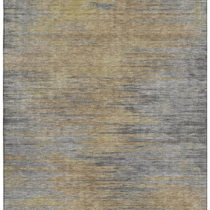 HomeRoots 8' X 10' Brown, Gold & Taupe Abstract Washable Area Rug – Durable, Stain-Resistant & UV Protected! 665559