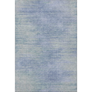HomeRoots 8' X 10' Denim Blue & Ivory Abstract Washable Area Rug - Soft, Durable, UV-Protected for Modern Homes 665565