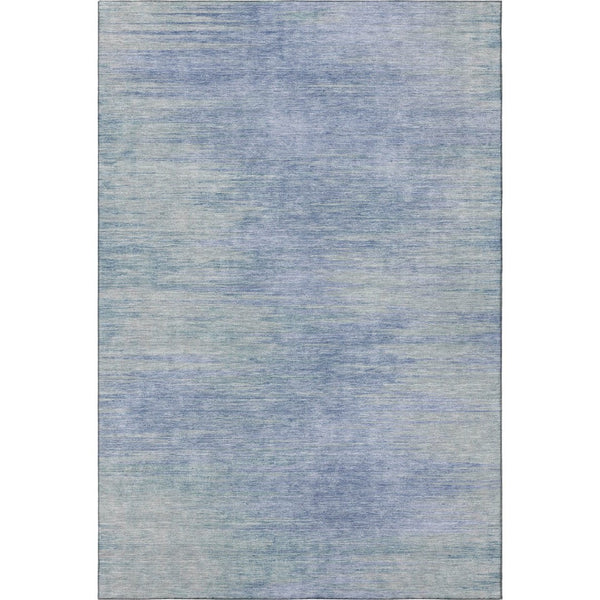 HomeRoots 8' X 10' Denim Blue & Ivory Abstract Washable Area Rug - Soft, Durable, UV-Protected for Modern Homes 665565