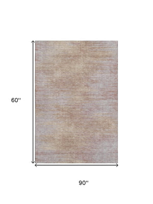 HomeRoots 5' X 8' Merlot and Beige Abstract Area Rug – Washable, UV Protected, Durable & Stylish Home Decor 665569
