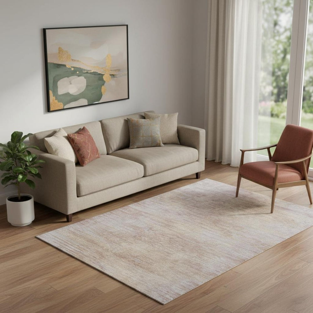 HomeRoots 5' X 8' Merlot and Beige Abstract Area Rug – Washable, UV Protected, Durable & Stylish Home Decor 665569