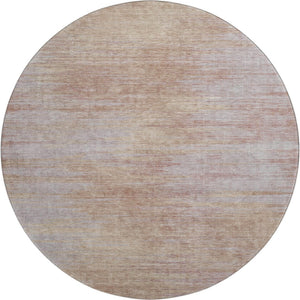 HomeRoots 8' Stylish Merlot & Beige Abstract Round Rug - Washable, UV Protected, Pet-Friendly Decor for Any Room 665570