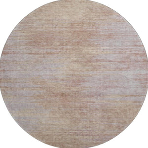 HomeRoots 8' Stylish Merlot & Beige Abstract Round Rug - Washable, UV Protected, Pet-Friendly Decor for Any Room 665570