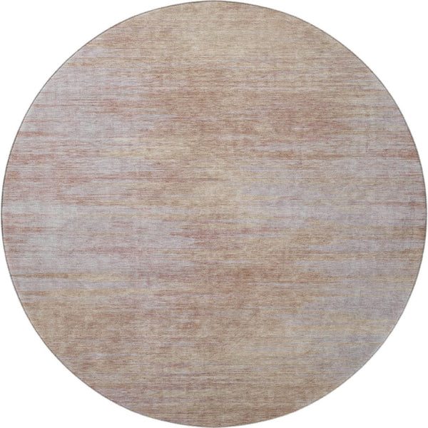 HomeRoots 8' Stylish Merlot & Beige Abstract Round Rug - Washable, UV Protected, Pet-Friendly Decor for Any Room 665570