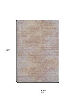 HomeRoots 8' X 10' Merlot And Beige Abstract Area Rug – Durable, Washable, UV-Protected for High-Traffic Spaces 665571