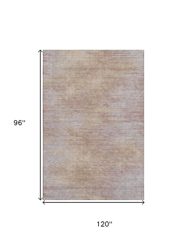 HomeRoots 8' X 10' Merlot And Beige Abstract Area Rug – Durable, Washable, UV-Protected for High-Traffic Spaces 665571
