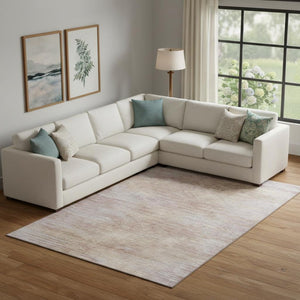 HomeRoots 8' X 10' Merlot And Beige Abstract Area Rug – Durable, Washable, UV-Protected for High-Traffic Spaces 665571
