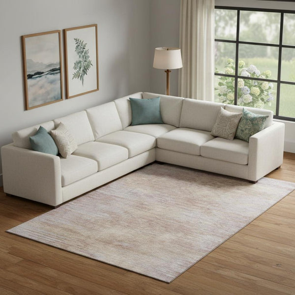 HomeRoots 8' X 10' Merlot And Beige Abstract Area Rug – Durable, Washable, UV-Protected for High-Traffic Spaces 665571
