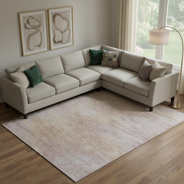 HomeRoots 9' X 12' Merlot & Beige Abstract Washable Area Rug with UV Protection for Modern Living Spaces 665572