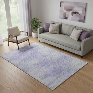 HomeRoots 5' X 8' Washable Plum and Ivory Abstract Area Rug - UV Protected, Durable, Soft, Modern Style! 665575