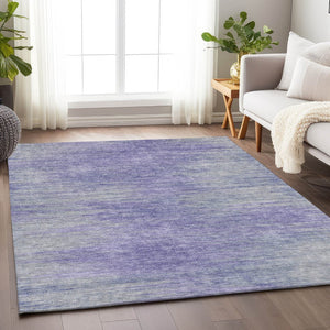 HomeRoots 5' X 8' Washable Plum and Ivory Abstract Area Rug - UV Protected, Durable, Soft, Modern Style! 665575