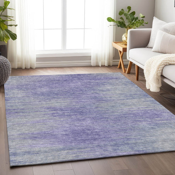 HomeRoots 5' X 8' Washable Plum and Ivory Abstract Area Rug - UV Protected, Durable, Soft, Modern Style! 665575