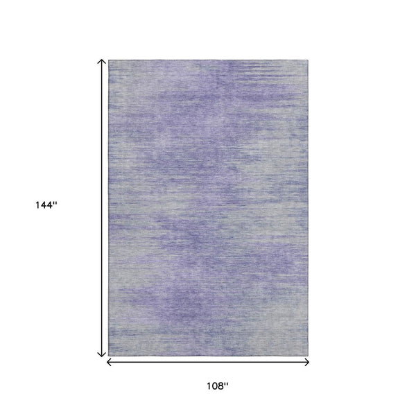 HomeRoots 9' X 12' Stylish Plum & Ivory Abstract Washable Area Rug with UV Protection & Easy Care Features 665578