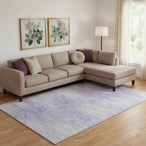 HomeRoots 10' X 14' Plum And Ivory Abstract Area Rug - Durable, Washable, UV-Protected & Perfect for Families! 665579