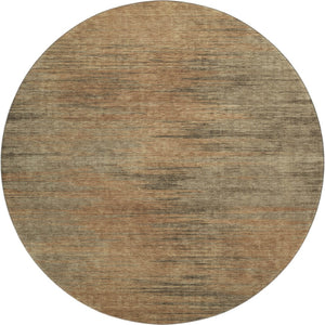 HomeRoots 8' Washable Round Rug in Terra Cotta, Gray & Beige - UV Protected, Soft, Stain Resistant Design 665588