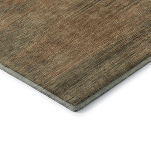 HomeRoots 8' Washable Round Rug in Terra Cotta, Gray & Beige - UV Protected, Soft, Stain Resistant Design 665588