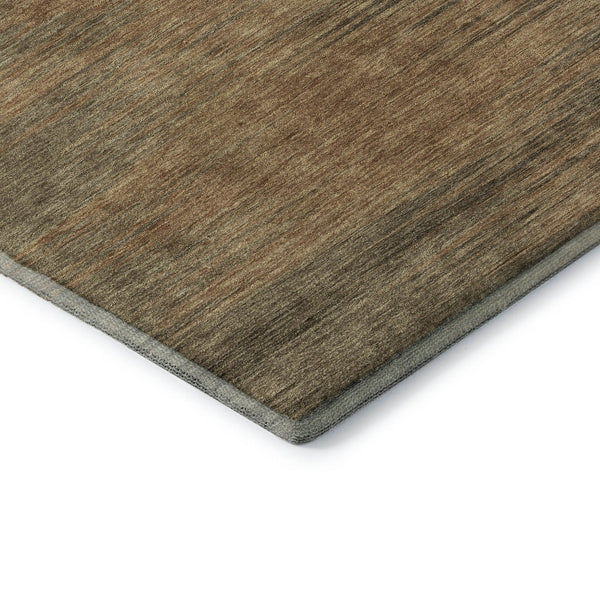 HomeRoots 8' Washable Round Rug in Terra Cotta, Gray & Beige - UV Protected, Soft, Stain Resistant Design 665588