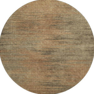 HomeRoots 8' Washable Round Rug in Terra Cotta, Gray & Beige - UV Protected, Soft, Stain Resistant Design 665588