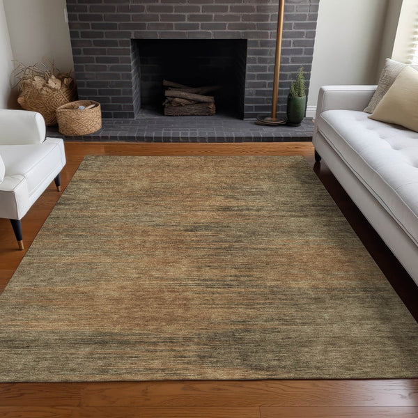 HomeRoots 9' X 12' Abstract Terra Cotta Gray Beige Area Rug - Durable, Washable, UV Protected for Any Space 665590