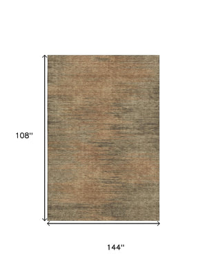 HomeRoots 9' X 12' Abstract Terra Cotta Gray Beige Area Rug - Durable, Washable, UV Protected for Any Space 665590