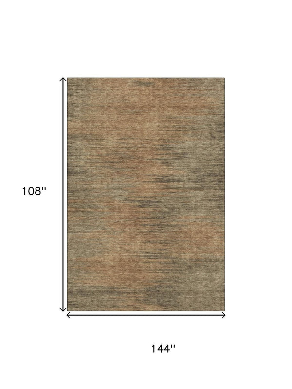 HomeRoots 9' X 12' Abstract Terra Cotta Gray Beige Area Rug - Durable, Washable, UV Protected for Any Space 665590
