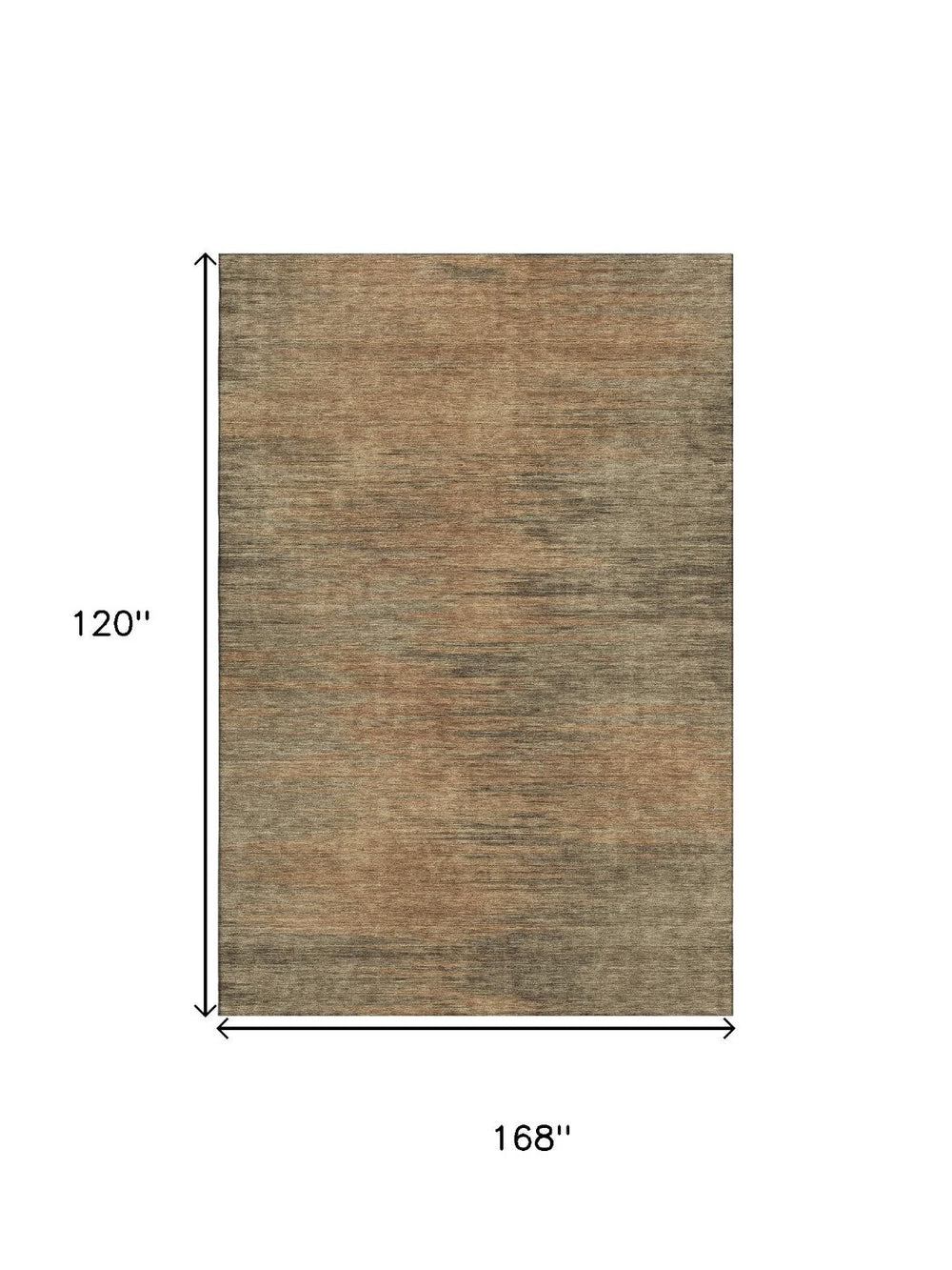 HomeRoots 10' X 14' Contemporary Terra Cotta Gray & Beige Abstract Washable Area Rug with UV Protection 665591