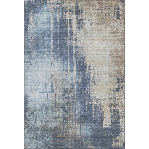 HomeRoots 5' X 8' Modern Abstract Washable Area Rug in Navy, Beige & Taupe - UV Protected & Stain Resistant 665599