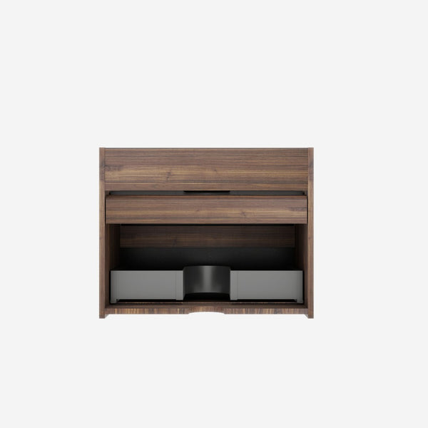 English Elm 24' 24 Inch Floating Bathroom Vanity Walnut Finish with Soft Close Drawers Mid Century Modern W1865P365230
