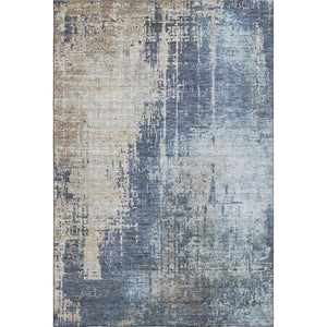 HomeRoots 10' X 14' Navy Abstract Area Rug - Washable, UV Protected, Stain-Resistant, Perfect for Family Spaces 665603