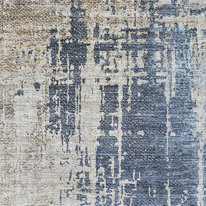 HomeRoots 10' X 14' Navy Abstract Area Rug - Washable, UV Protected, Stain-Resistant, Perfect for Family Spaces 665603