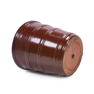 English Elm 3 Pieces Ceramic Flowerpot Set - Handcrafted Modern Planters In Bean Paste Red For Home & Garden W3273P321532