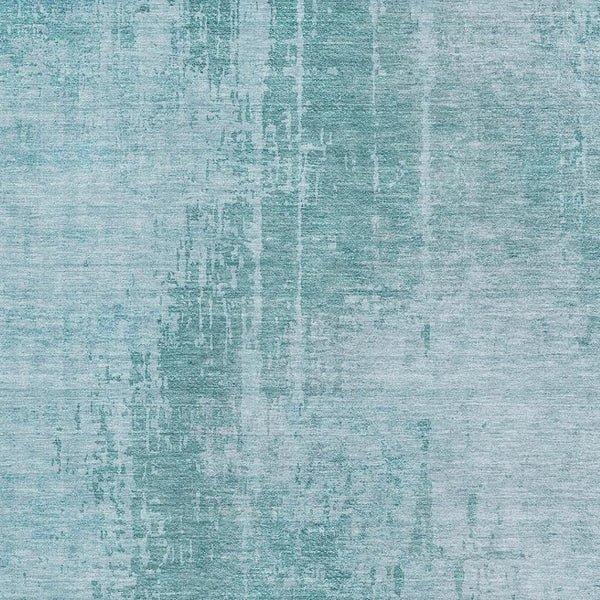 HomeRoots 5' X 8' Aqua And Teal Abstract Washable Area Rug – Stylish, Durable, UV-Protected for Everyday Living 665611
