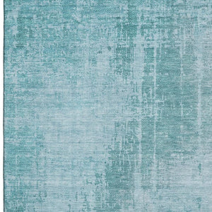 HomeRoots 9' X 12' Aqua and Teal Abstract Area Rug – UV-Protected, Stain-Resistant, Ideal for Busy Homes 665614