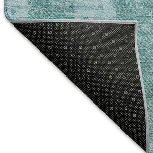 HomeRoots 9' X 12' Aqua and Teal Abstract Area Rug – UV-Protected, Stain-Resistant, Ideal for Busy Homes 665614
