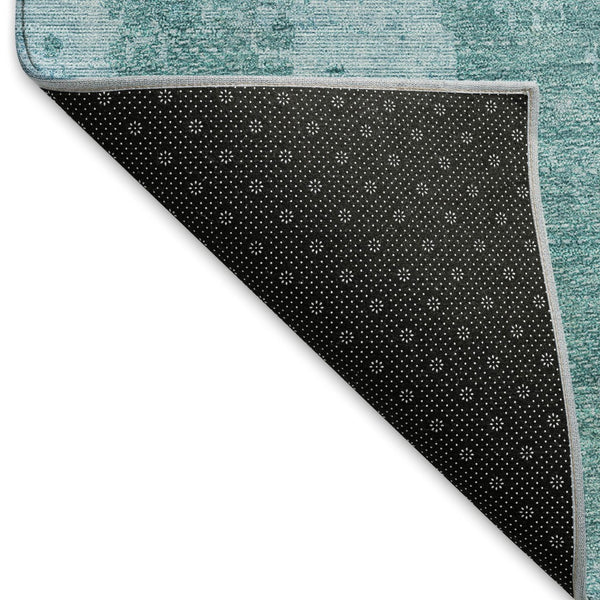 HomeRoots 9' X 12' Aqua and Teal Abstract Area Rug – UV-Protected, Stain-Resistant, Ideal for Busy Homes 665614
