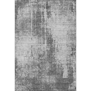HomeRoots 8' X 10' Stylish Gray & Silver Abstract Area Rug - Washable, Durable, UV-Protected for Modern Homes 665643