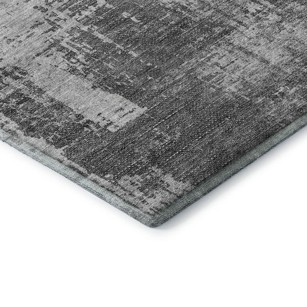 HomeRoots 10' X 14' Gray and Silver Abstract Area Rug - Washable, Stain-Resistant, UV Protected for Modern Spaces 665645