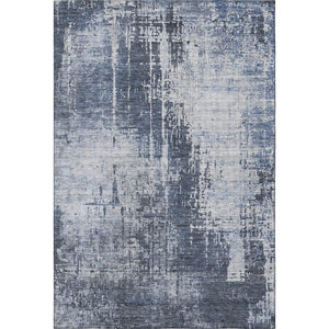 HomeRoots 5' X 8' Navy Blue And Ivory Abstract Area Rug – Stylish, Washable, UV-Protected for Any Space 665647