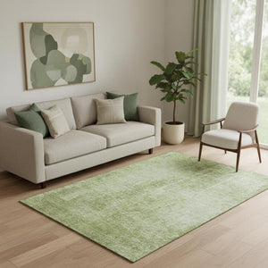 HomeRoots 5' X 8' Sage and Ivory Abstract Area Rug - Stylish, Washable, UV Protected, Perfect for Homes with Kids! 665653