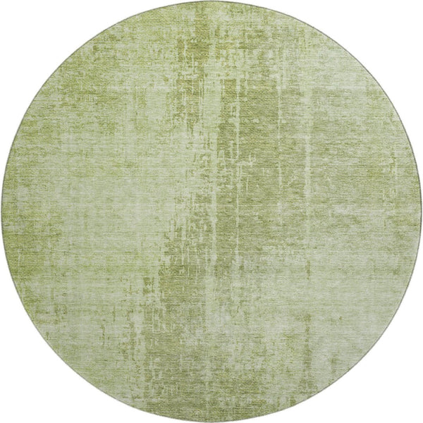 HomeRoots 8' Sage and Ivory Abstract Round Rug – Washable, UV Protected, Stylish for Living & Play Areas! 665654
