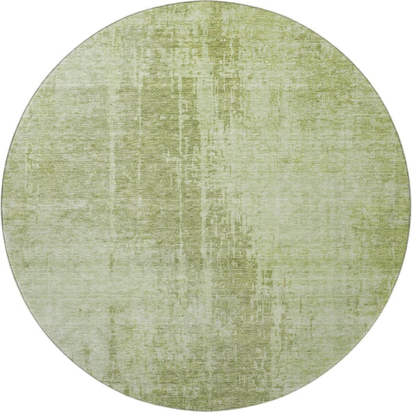 HomeRoots 8' Sage and Ivory Abstract Round Rug – Washable, UV Protected, Stylish for Living & Play Areas! 665654