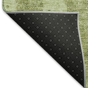 HomeRoots 8' X 10' Elegant Sage & Ivory Abstract Washable Area Rug - UV Protected, Stain Resistant, Family-Friendly 665655