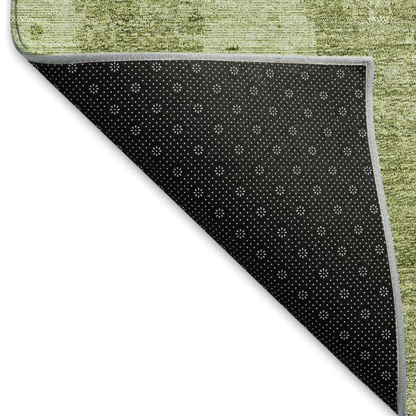 HomeRoots 8' X 10' Elegant Sage & Ivory Abstract Washable Area Rug - UV Protected, Stain Resistant, Family-Friendly 665655