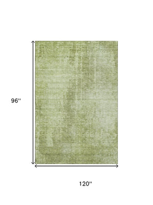 HomeRoots 8' X 10' Elegant Sage & Ivory Abstract Washable Area Rug - UV Protected, Stain Resistant, Family-Friendly 665655
