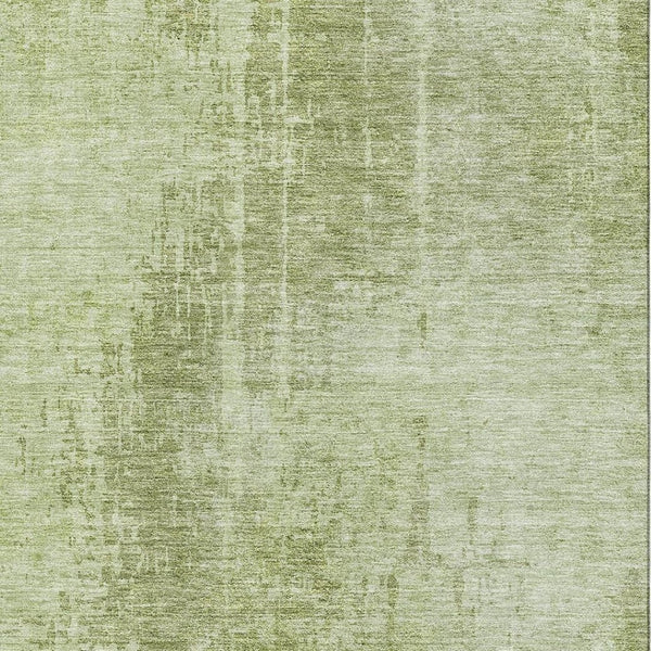 HomeRoots 9' X 12' Stylish Sage and Ivory Abstract Washable Area Rug with UV Protection for Busy Homes 665656