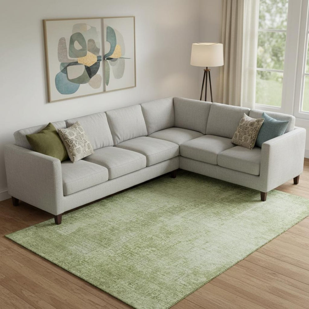 HomeRoots 10' X 14' Sage and Ivory Abstract Area Rug - Washable, UV Protected, Durable for Modern Spaces 665657