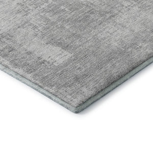 HomeRoots 10' X 14' Silver & Gray Abstract Washable Area Rug - Durable, UV Protected, Easy-Care for High Traffic 665663