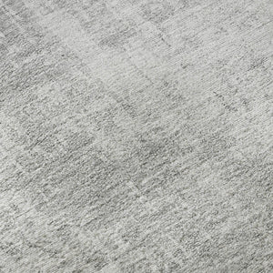 HomeRoots 10' X 14' Silver & Gray Abstract Washable Area Rug - Durable, UV Protected, Easy-Care for High Traffic 665663